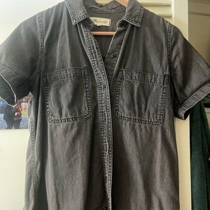 Madewell Washed Black Short-Sleeve Button-Down Shirt